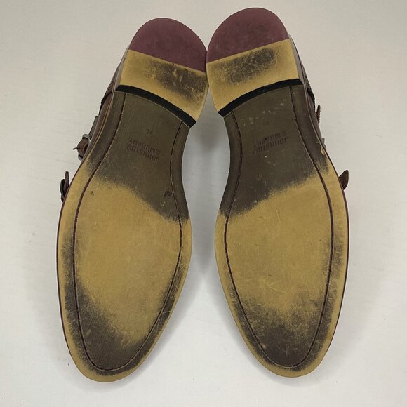 Johnston & Murphy Dress Shoes Men 9.5 M Brown Leather Double Monk Strap Cap Toe - Picture 11 of 15